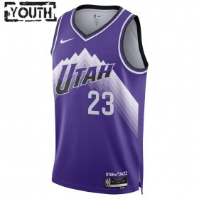 Dres Utah Jazz Lauri Markkanen Nike 2023-24 City Edition Ljubičasta Swingman - Dječji